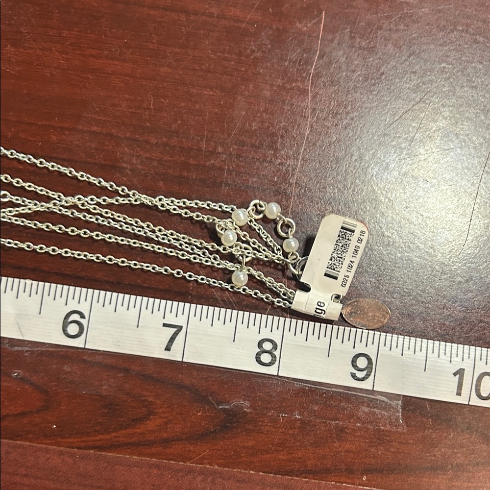 Chic Silver and Cream Multi-Strand Necklace - Picture 4 of 4